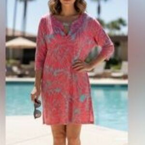 Haley and the Hound bright floral Jersery dress Small